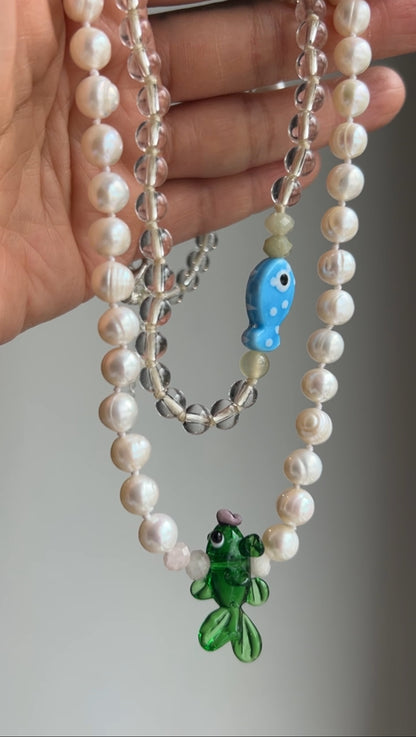 Pearly Splash & Dash Necklace