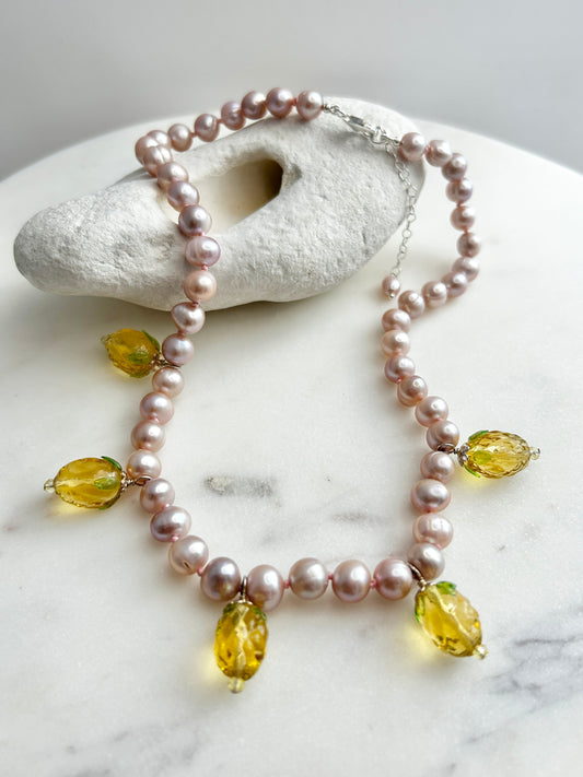 Pina Cream Bunting Necklace- One Of A Kind