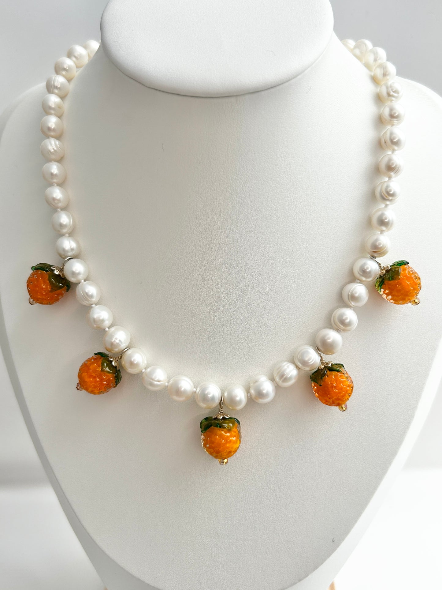 Orange Cream Bunting Necklace - One Of A Kind