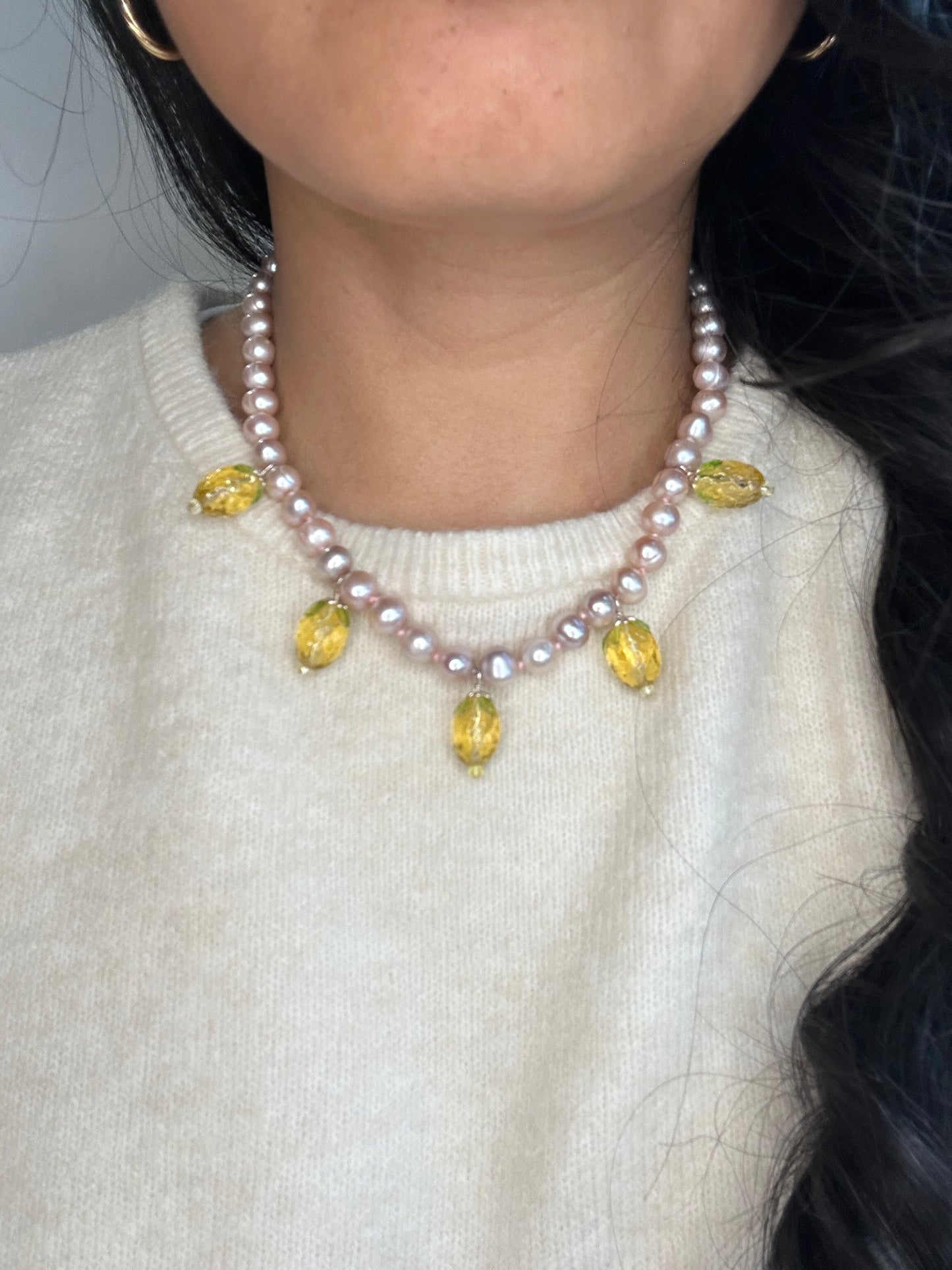 Pina Cream Bunting Necklace- One Of A Kind
