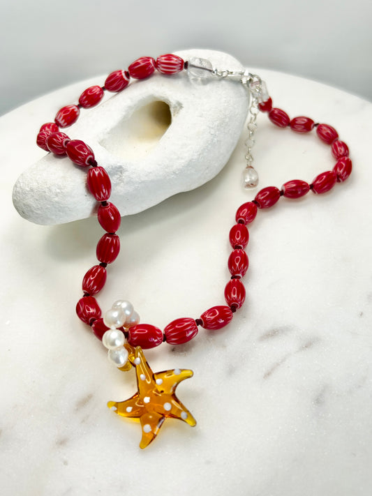 Sea Starlet Coral Necklace - One Of A Kind