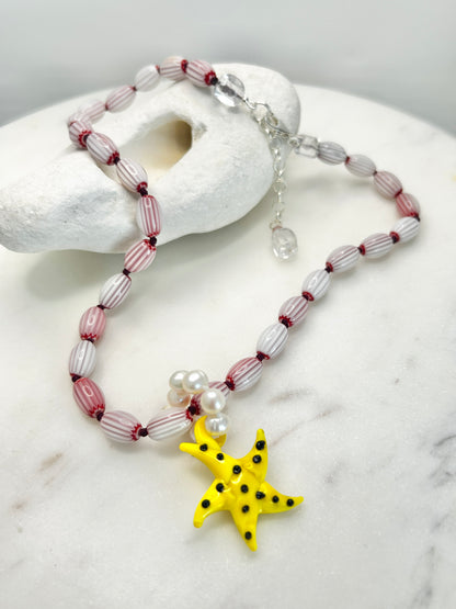 Sea Starlet Bubblegum Necklace - One Of A Kind
