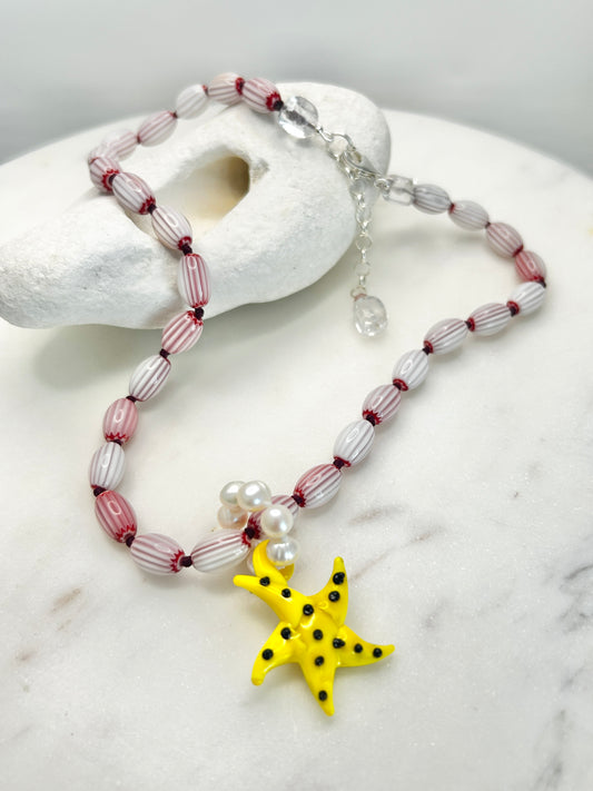 Sea Starlet Bubblegum Necklace - One Of A Kind