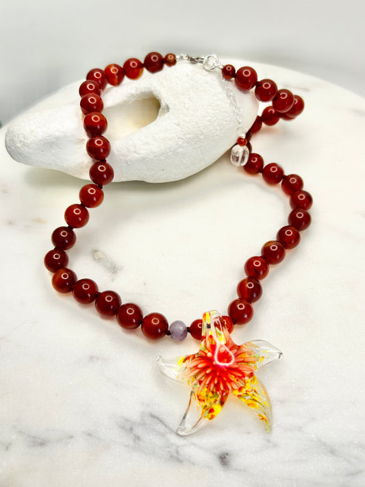 Celestial Sea Burst Sunset Necklace