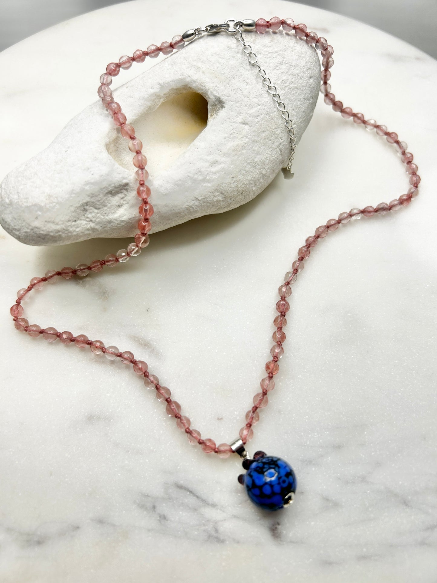 Fruit Gem Drops Strawberry Quartz Necklace - One Of A Kind