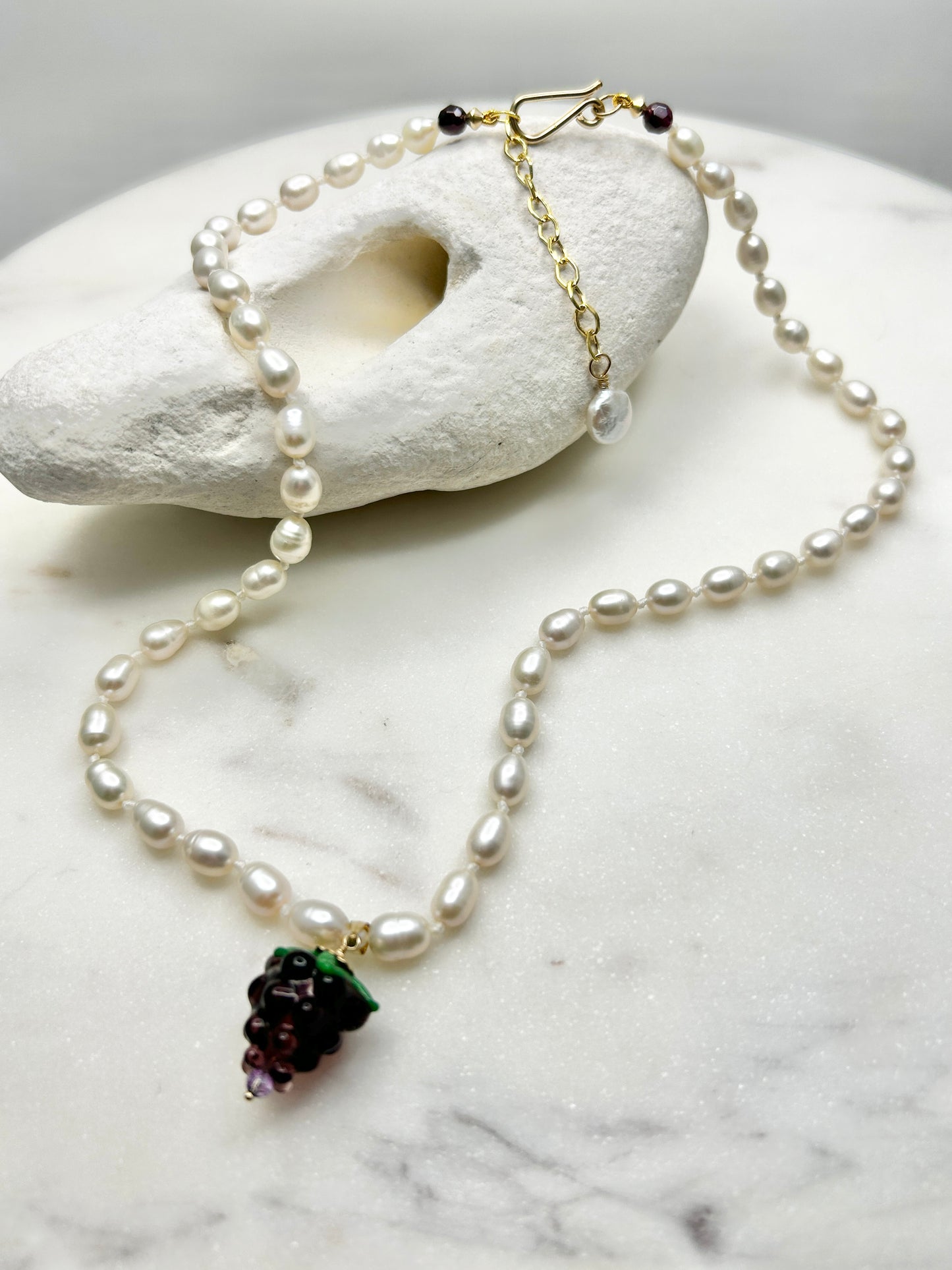 Fruit Cream Drops Necklace Raspberry