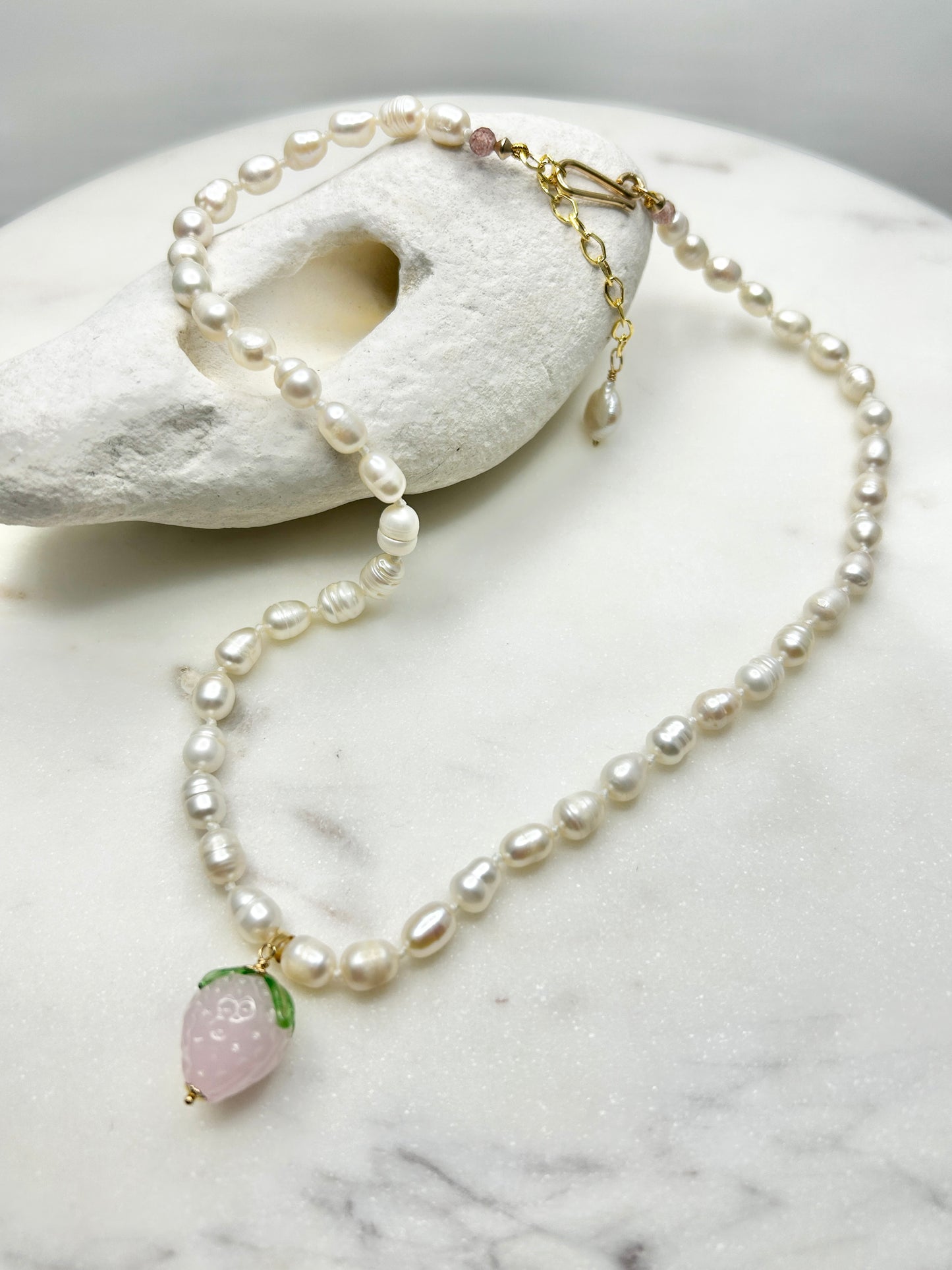 Fruit Cream Drops Strawberry Necklace