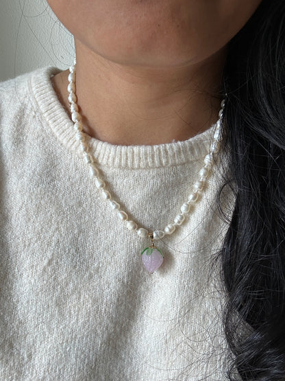 Fruit Cream Drops Strawberry Necklace