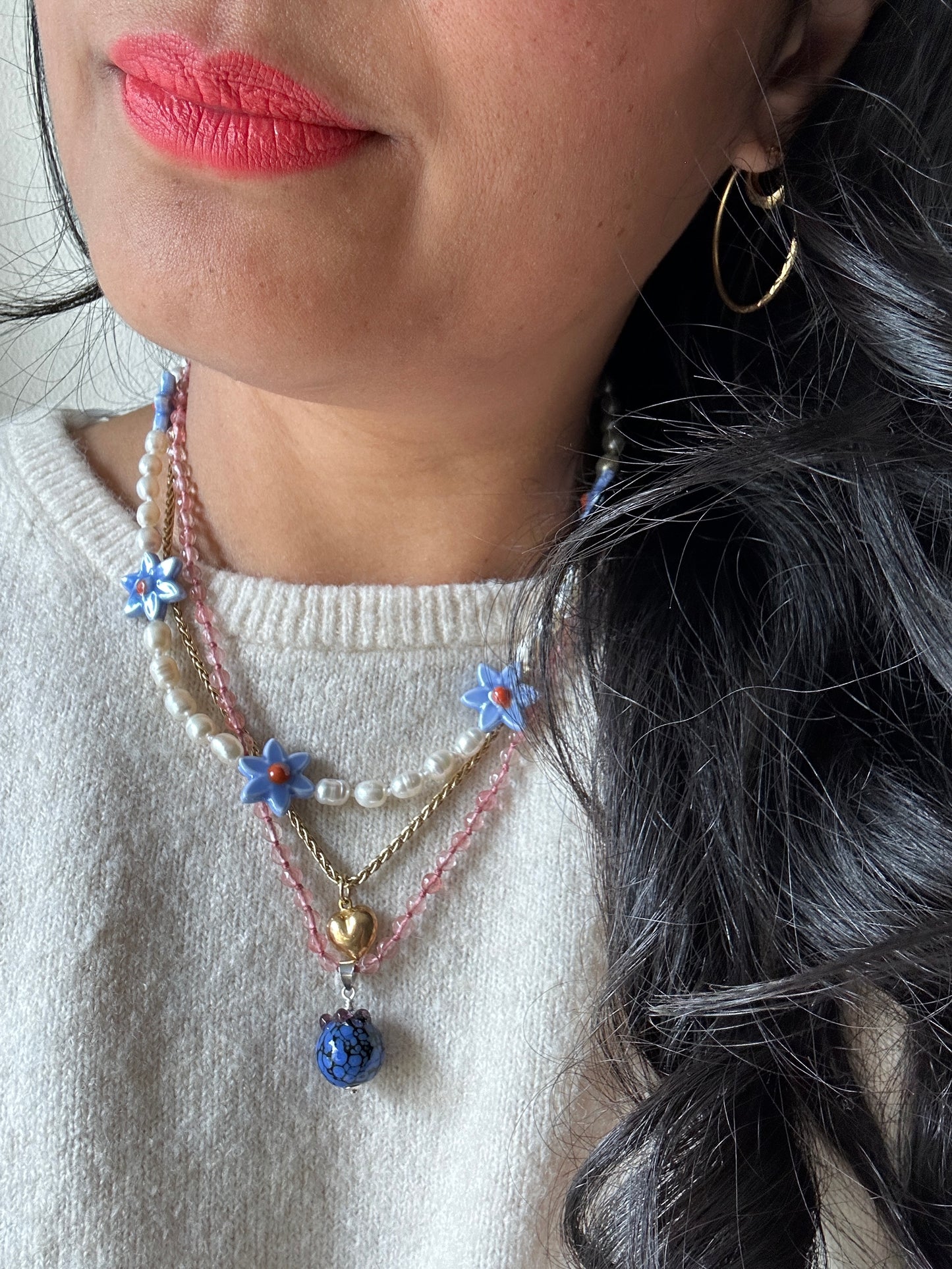 Fruit Gem Drops Strawberry Quartz Necklace - One Of A Kind