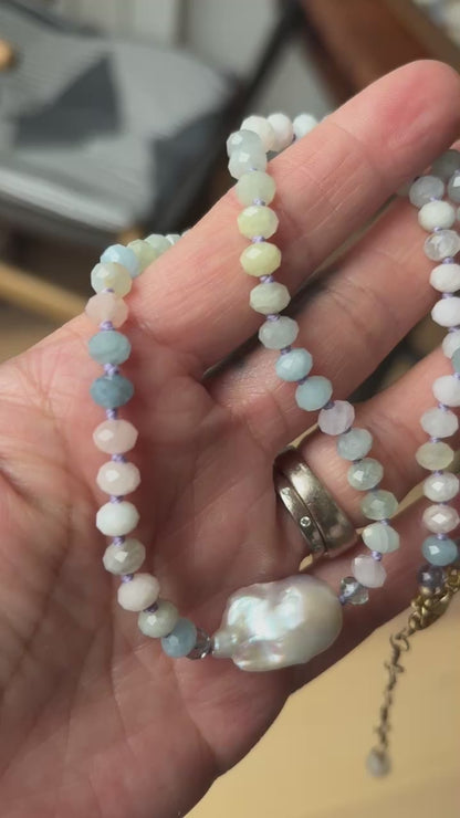 Facets Embrace Morganite Necklace - One Of A Kind
