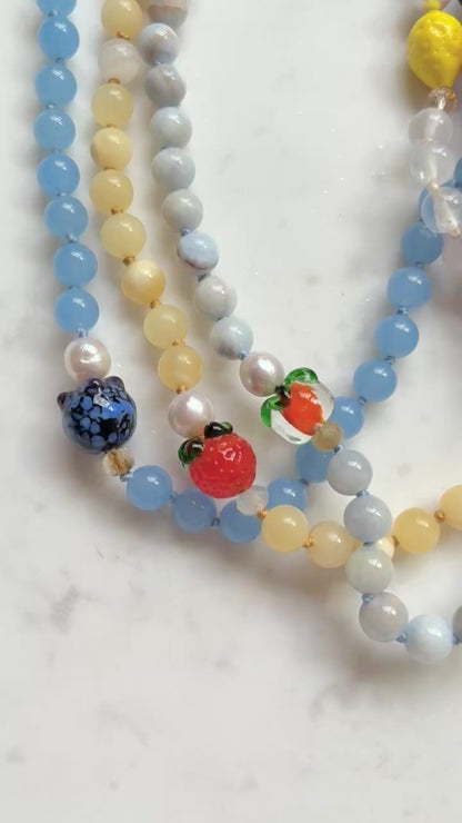 Persimmon Fruit Loops Necklace