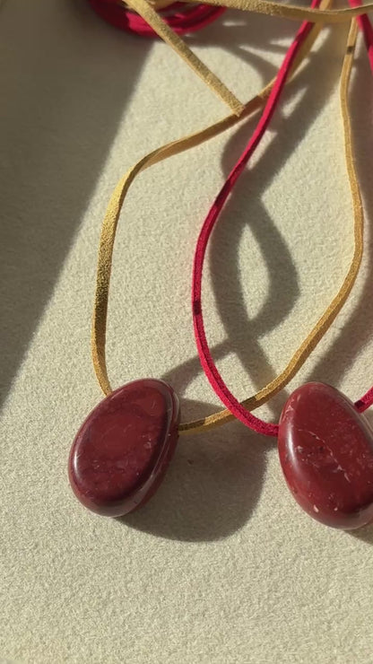 Red Jasper Pebble Pendant