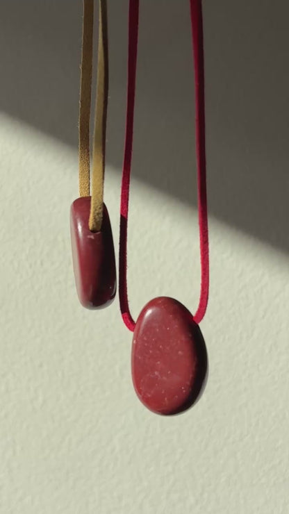 Red Jasper Pebble Pendant