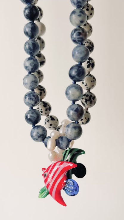 Blue Spot Mambo Necklace - One Of A Kind