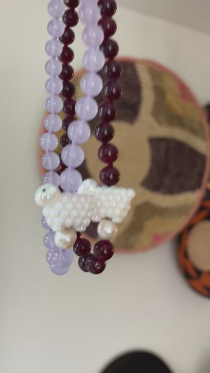 Baa Baa Sheep Side Garnet Necklace - Limited