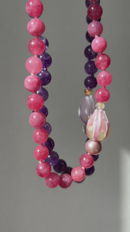 Enchanted Tulip Amethyst Necklace - One Of A Kind