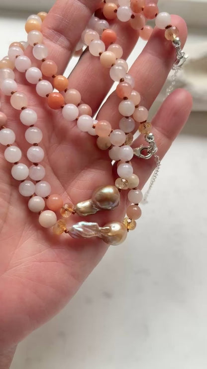 Baroque Embrace Aventurine Necklace - One Of A Kind