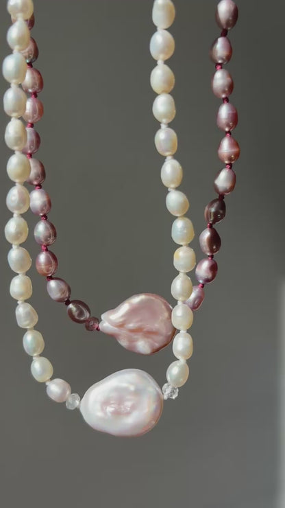 Pearly Baroque Embrace Ivory Necklace